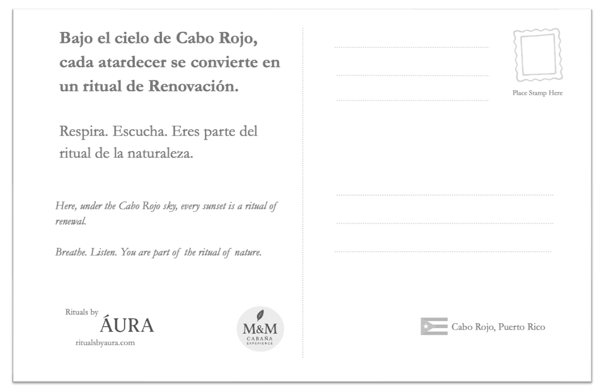 ÁURA x M&M Cabana Experience — Ritual Postcards